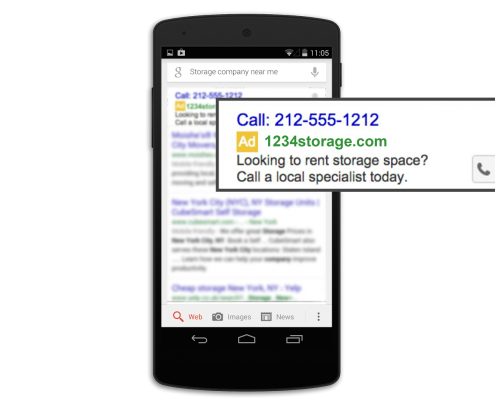 Annonces appel Google AdWords